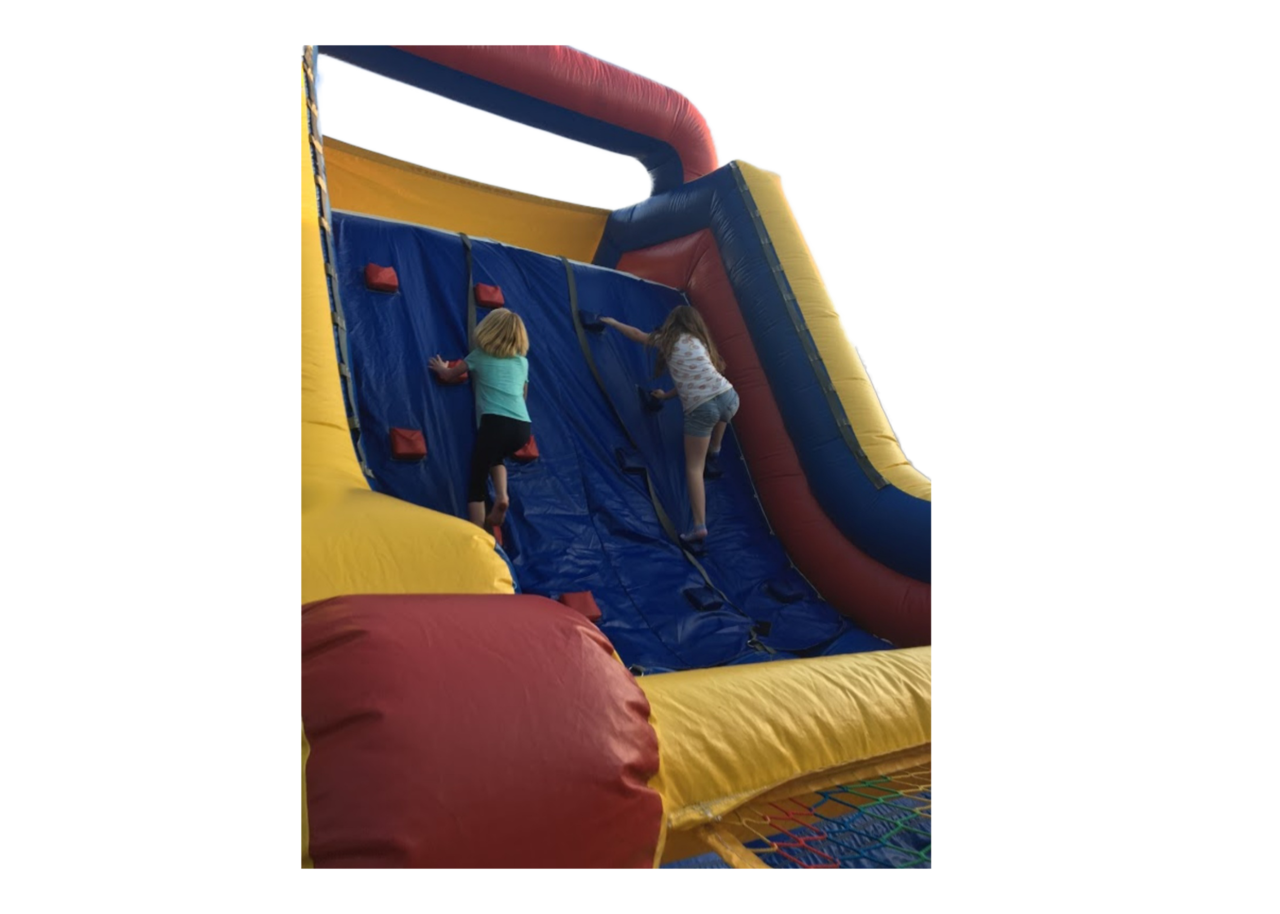 Dino Jump slide and rock wall rental Algonquin 