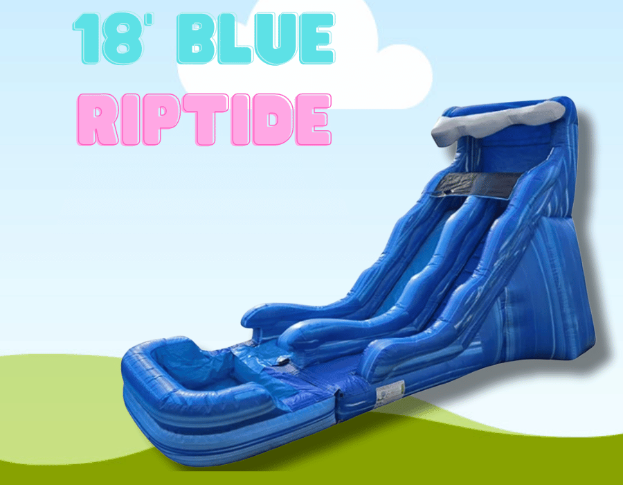 Blue Riptide Waterslide Rental | Lake Zurich, IL | Dino Jump