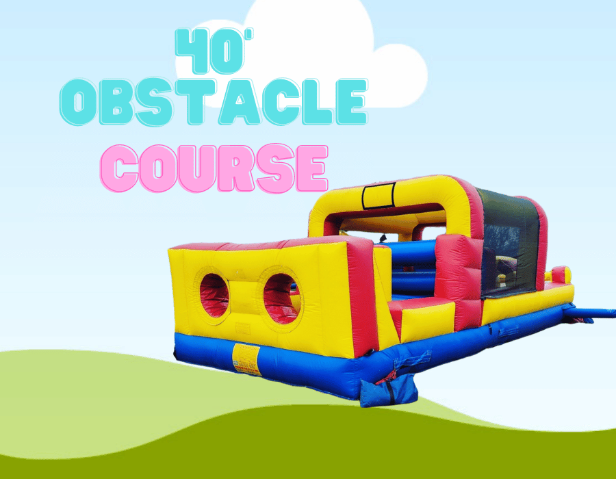 40' Obstacle Course Rental | Cary, IL | Dino Jump