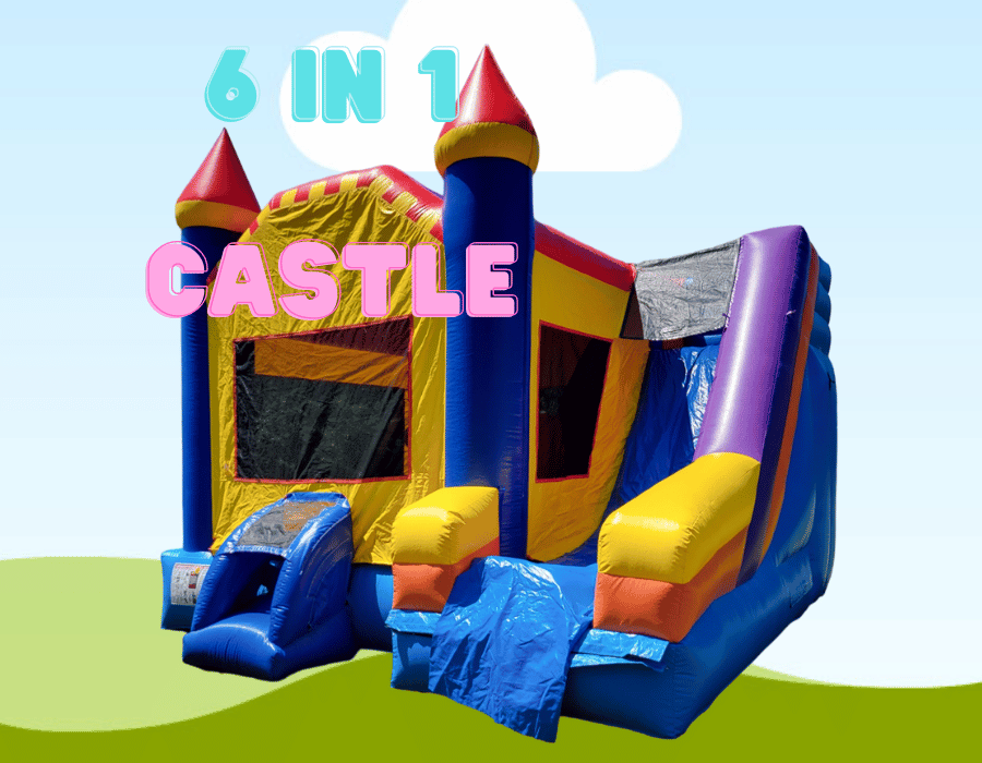 6 in 1 Castle Bounce House Rental | Fox Lake, IL | Dino Jump