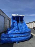 20, Giant Blue Wave double lane water slide with pool