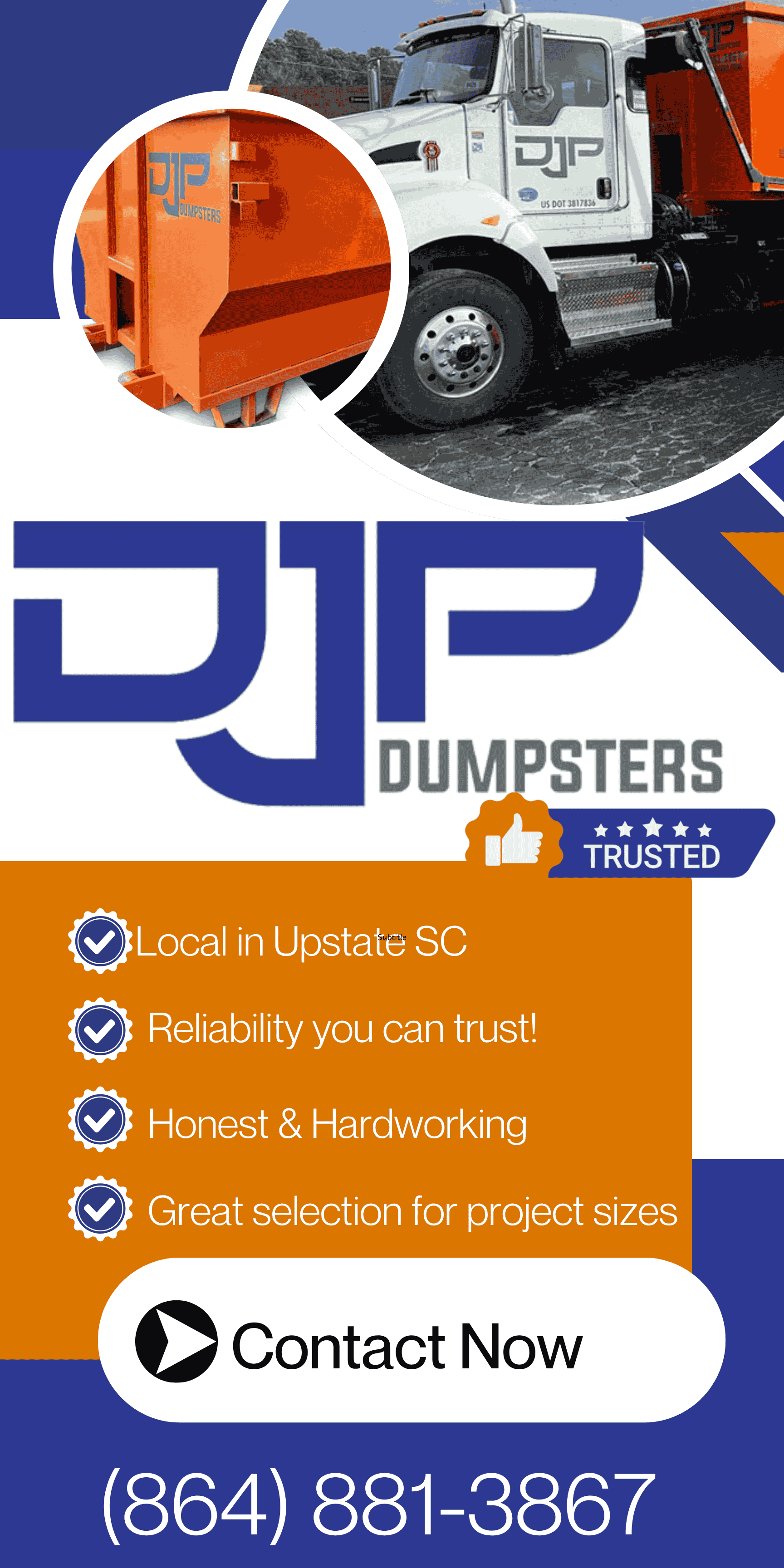 Choosing DJP Dumpsters for your Upstate South Carolina Roll-off dumpster rentals Choosing DJP Dumpsters for your Upstate South Carolina Roll-off dumpster rentals