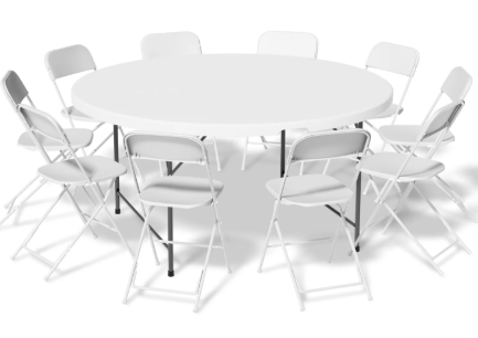 Round Table and Plastic Chair