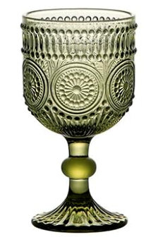Olive Embossed Glass
