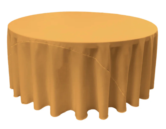 Round Polyester Mustard Yellow