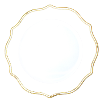 White Scalloped Charger