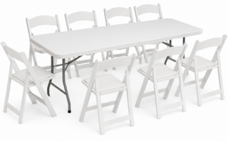 Rectangle Table and Resin Chairs