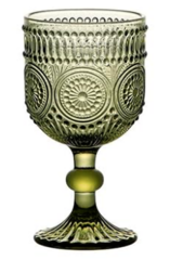 Olive Embossed Glass