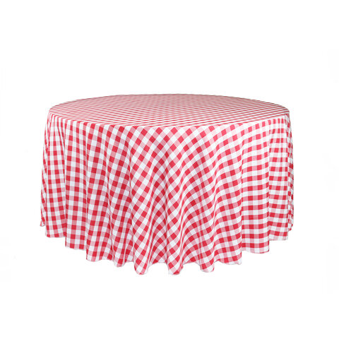 108 Round Tablecloths Red/White Checker picnic