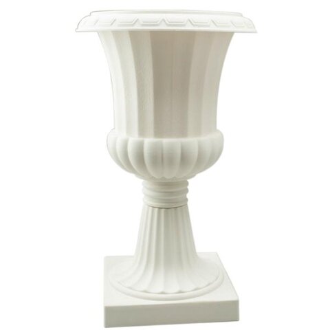 white plastic urn