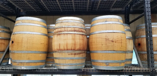 55-gallon oak wine barrel