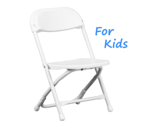 Kids white folding chairs