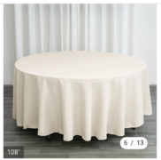 108 Round Tablecloths Beige