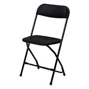 Black folding chairs