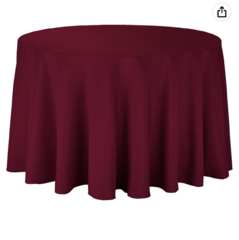 108 Round Tablecloths Burgandy