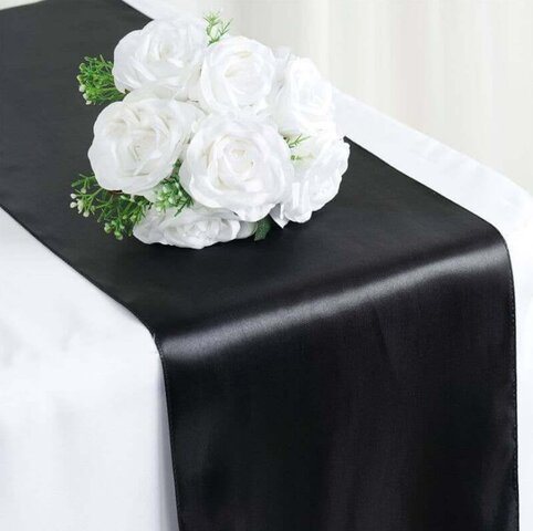 Black Satin Table Runner 12