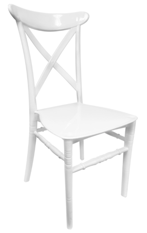 Metal cross Back Chairs - White