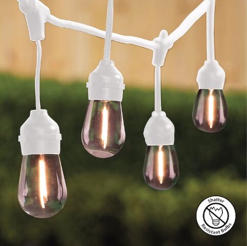 White Tent String Lights - Indoor/Outdoor 48'