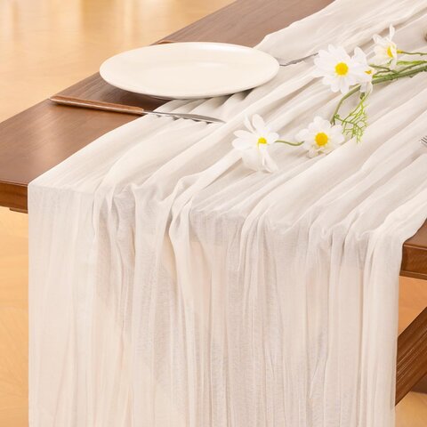 IVORY GAUZE TABLE RUNNER- 120
