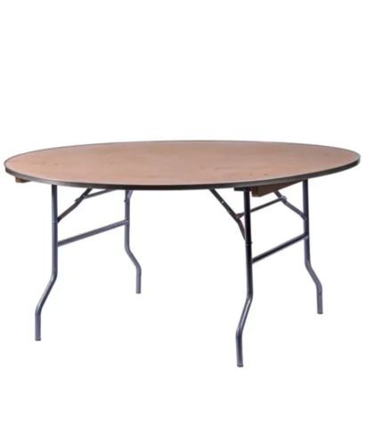 5FT Round Wood Folding Table