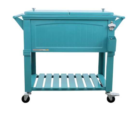 Blue Rolling Ice Chest - 80 Quart