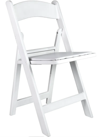 White Resin Folding Chair 