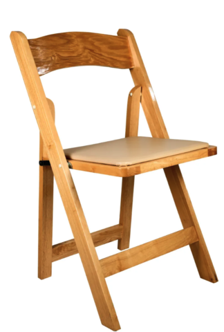 Natural Wood Folding Chairs with Cushion