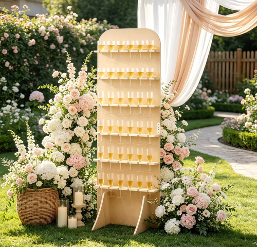 6ft Champagne Wall Holder, 6 Tier Display