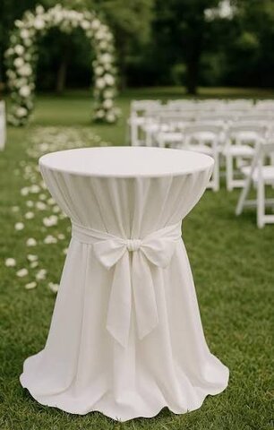 COCKTAIL TABLE WITH LINEN AND BOW
