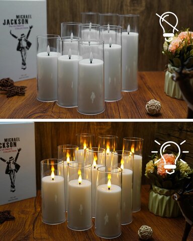 FLICKERING FLAMELESS CANDLES- 5, 6 & 7