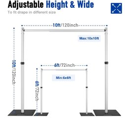 Adjustable Backdrop Stand 10ft x 10ft