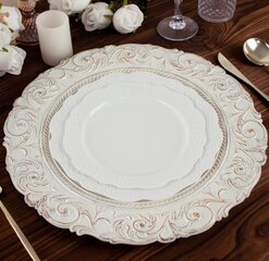 Antique White/Gold 14" Charger plate