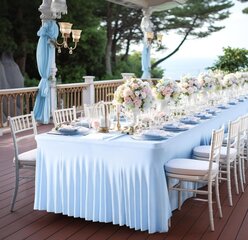 8FT Spandex Table Cover Skirt with Ruffles