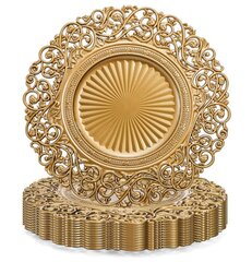 Gold Charger with Deco Rim - 13" Dia