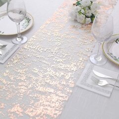 Metallic Rose Gold Foil Sheer Table Runner - 12"x108"