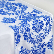 Blue Flower Greek Table Runner- 108"