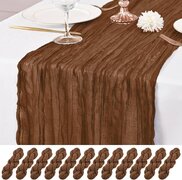 BROWN GAUZE TABLE RUNNER - 120" x 20"