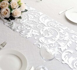 Metallic Silver Sheer Organza Table Runner - 12"x108"