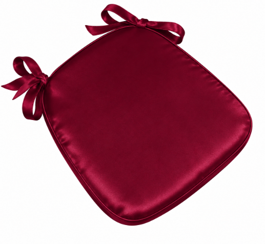 Satin Burgandy Chair Cushion