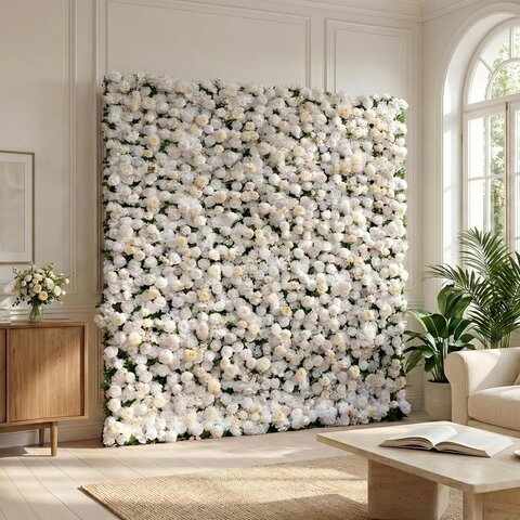 White Rose Wall Backdrop - 8ft x8 ft