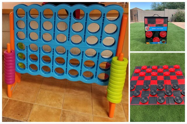 Giant Connect 4 and Checkers games