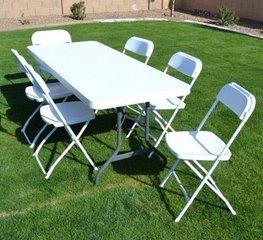 Table & Chairs Set (call if not renting with inflatable)-  White