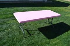 Kwik Table Covers- 6ft Pink.