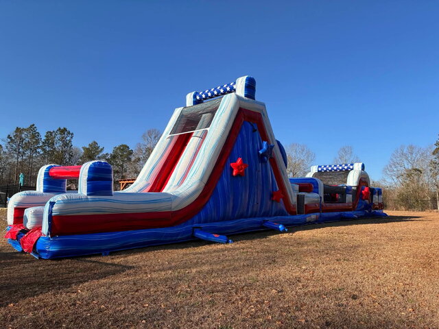 70FT RED, WHITE & BLUE OBSTACLE COURSE