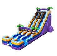 24ft Wet/Dry Dual Lane Purple Tropical Waterslide 