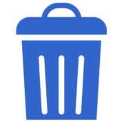 Blue trash can