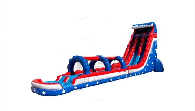 27' Dual Lane Patriotic Water Slide