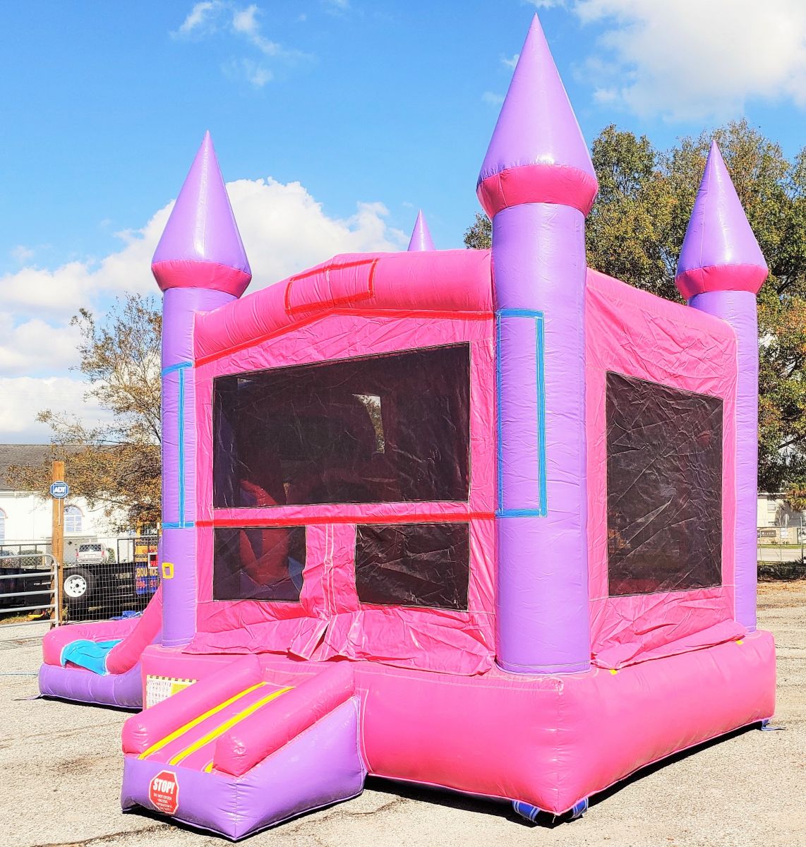 Pink and Purple 5 in 1 Castle Combo Bounce House Tampa | Bounce A Lot ...