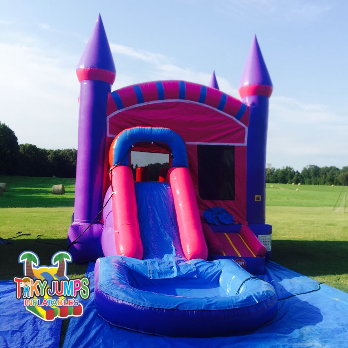 Pink Princess Bounce House Water Slide Combo