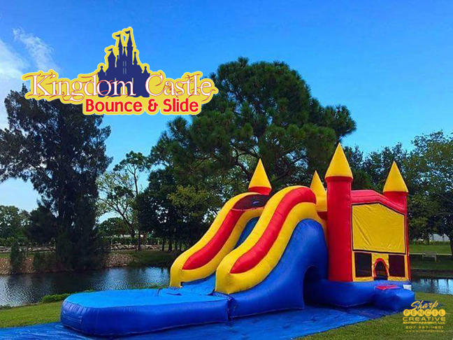 Giant Mega Castle Combo and Slide Waterslide | Sharper Events and Tents